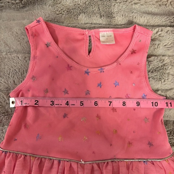 Dani Chins Pink Star Tulle Dress, Size 4 Years, Sleeveless - Picture 8 of 8